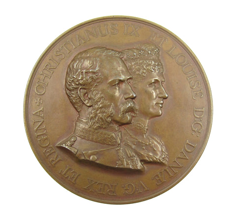 1893 Christian IX & Louise Visit To London 75mm Medal - By Bowcher