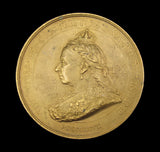 1897 Victoria Diamond Jubilee 76mm British Empire Gilt Medal - By Bowcher