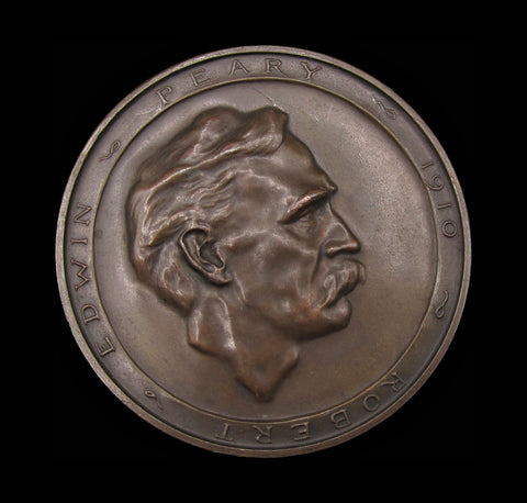 1910 Royal Geographical Society Robert Edwin Peary 70mm Medal