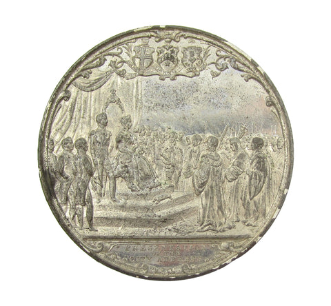 1844 Opening Of The Royal Exchange City Address 52mm Medal - By Davis