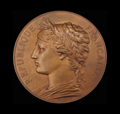 France 1884 Assemblee Nationale 73mm Bronze Medal - By Chaplain