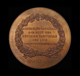 France 1884 Assemblee Nationale 73mm Bronze Medal - By Chaplain