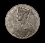 1838 Coronation Of Victoria 61mm White Metal Medal - By Barber