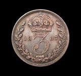 Victoria 1887 7 Coin Cased Specimen Set - Crown to Threepence