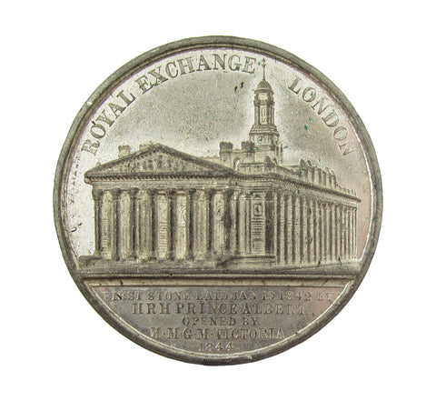 1844 Opening Of The Royal Exchange 38mm Medal - By Allen & Moore