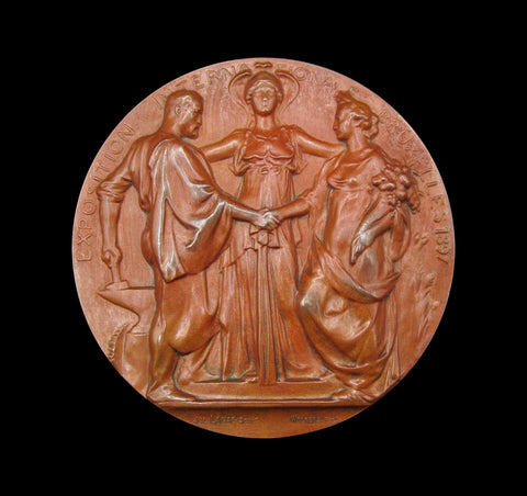 Belgium 1897 Brussels International Exposition 70mm Medal - Boxed