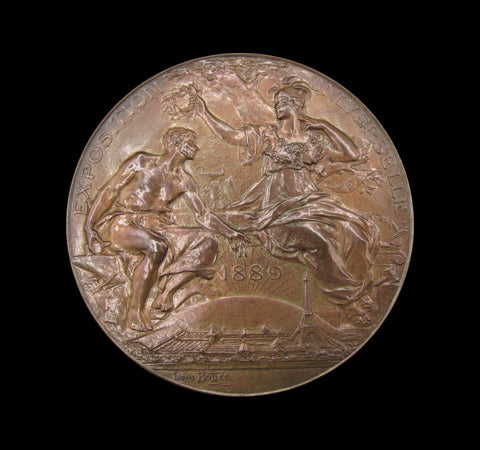 France 1889 Paris Universal Exposition 63mm Medal - With Leather Case