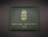 1969 Investiture Of Charles Prince Of Wales 58mm Gilt Medal - Cased