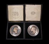 1892 & 1893 Prince Of Wales Technological Examination 51mm Silver Medal Pair - By Wyon