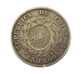 Chile 1877 Peso With Guatemala 1894 1/2 Real Countermark