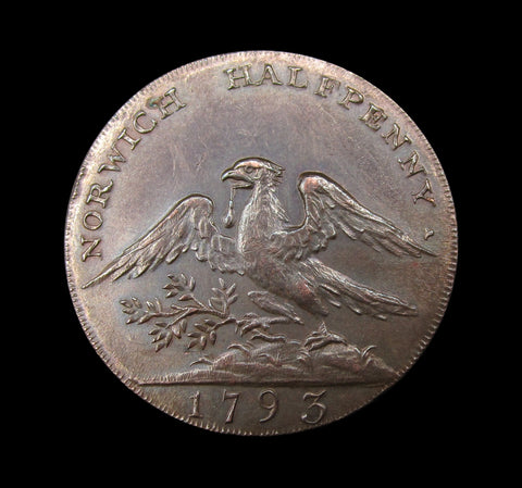 1793 Norfolk Norwich Halfpenny Token - DH31