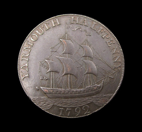 1792 Norfolk Yarmouth Halfpenny Token - DH52