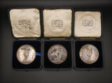 1905-1906 Clifton College Set Of 3 x Silver Prize Medals - By Pinches