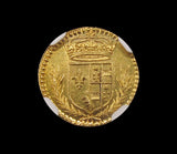 France 1605 Henri & Marie Marriage 13mm Gold Medal - NGC MS62