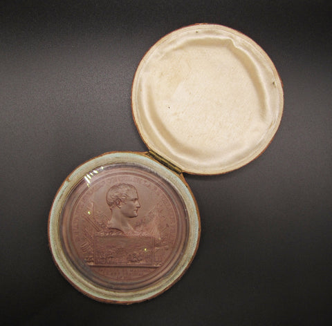 France 1802 Napoleon Battle Of Marengo Uniface Cliche Cased Medal - By Andrieu