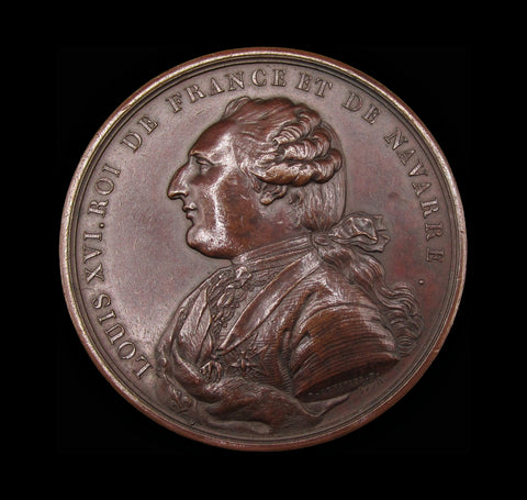 France 1785 Louis XVI Expedition of Frigates 60mm Medal - By Duvivier