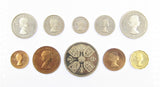 Elizabeth II 1953 10 Coin Cased Proof Set - Crown To Farthing