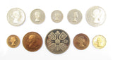 Elizabeth II 1953 10 Coin Cased Proof Set - Crown To Farthing