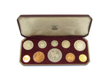 Elizabeth II 1953 10 Coin Cased Proof Set - Crown To Farthing