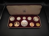 Elizabeth II 1953 10 Coin Cased Proof Set - Crown To Farthing