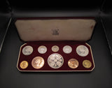 Elizabeth II 1953 10 Coin Cased Proof Set - Crown To Farthing