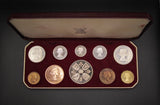 Elizabeth II 1953 10 Coin Cased Proof Set - Crown To Farthing