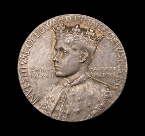 1911 Investiture Of Edward Prince Of Wales Silver Medal - Cased