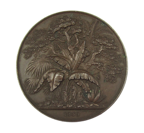 1839 Royal Botanic Society Prize 51mm Bronze Medal - By Wyon
