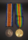 WWI British Medal & Victory Pair - With Death 'Penny' Plaque