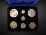 Victoria 1887 7 Coin Cased Specimen Set - Crown to Threepence