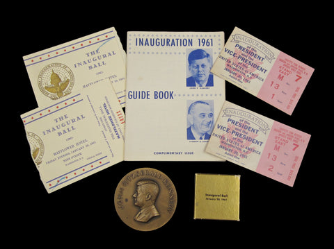USA 1961 Kennedy & Johnson Inaugural Ball Medals & Original Inauguration Tickets