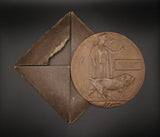 WWI British Medal & Victory Pair - With Death 'Penny' Plaque