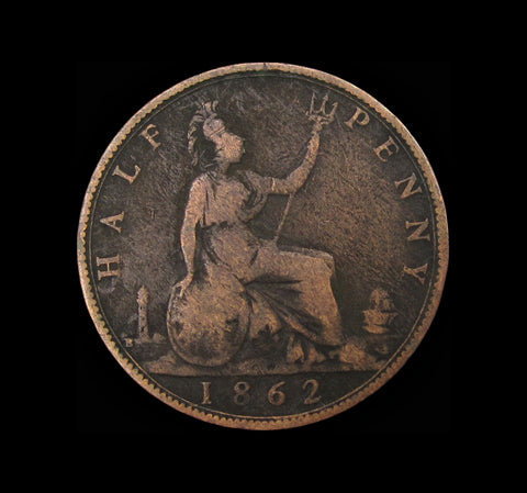 Victoria 1862 Halfpenny - Die Letter B - Fine