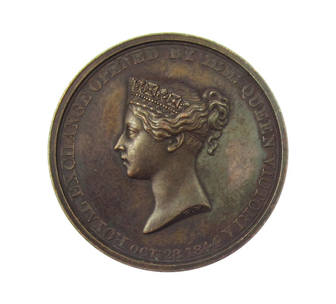 1844 Royal Exchange Opened 28mm Bronze Medal - By Wyon