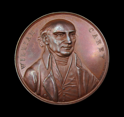 1841 William Carey Baptist Missionary Society 44mm Bronze Medal - By Davis