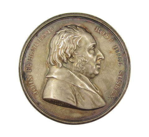 1834 John 'Mad Jack' Fuller Death 45mm Silver Medal - By Wyon