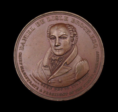 1835 Daniel De Lisle Brock 51mm Laudatory Medal - By Halliday