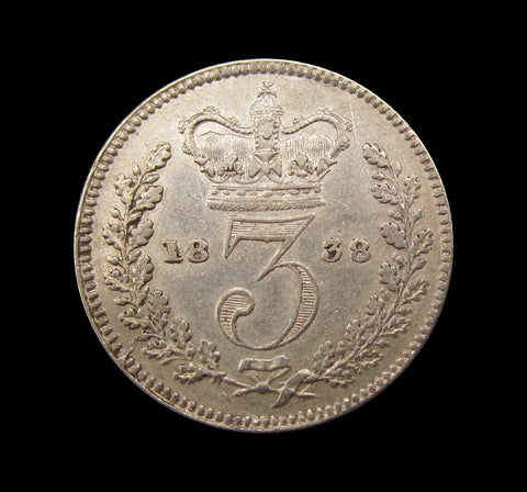 Victoria 1838 Threepence - VF