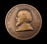 1964 William Shakespeare 400th Anniversary 57mm Bronze Medal - By Vincze