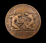 1964 William Shakespeare 400th Anniversary 57mm Bronze Medal - By Vincze