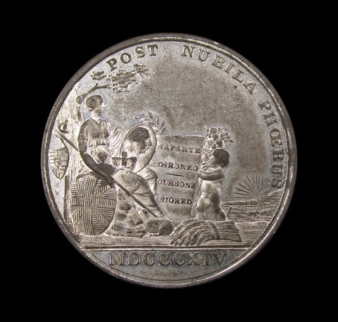 1814 Defeat Of Napoleon 39mm White Metal Medal