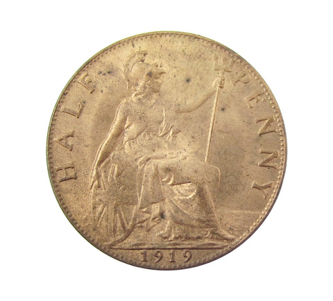 George V 1919 Halfpenny - A/UNC