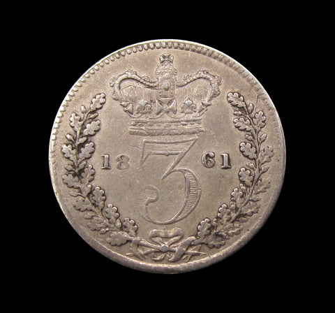 Victoria 1861 Threepence - Good Fine