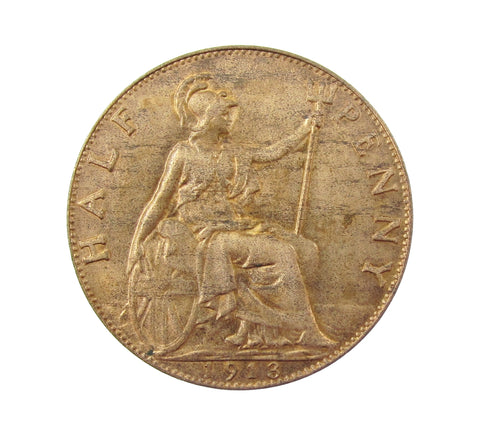 George V 1913 Halfpenny - A/UNC