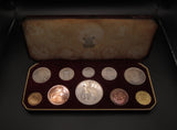 Elizabeth II 1953 10 Coin Cased Proof Set - Crown To Farthing