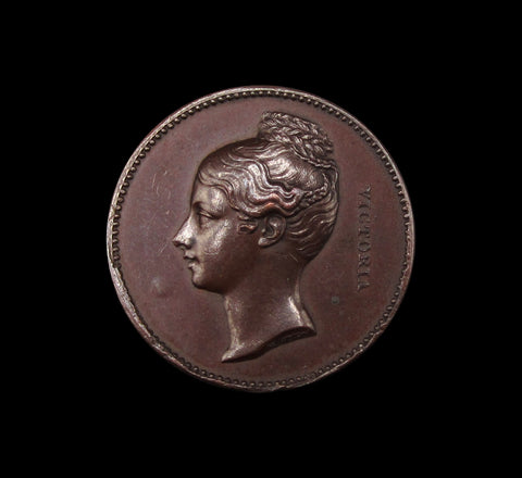 1837 Victoria Visit To The City Of London Guildhall 22mm Medal - By Wyon