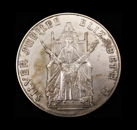 1977 Elizabeth II Silver Jubilee 57mm Silver Medal - Cased
