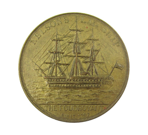 1897 H.M.S Foudroyant Wrecked At Blackpool 39mm Medal