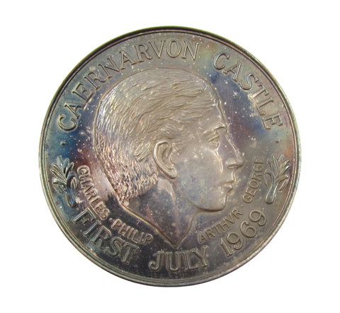 1969 Prince Of Wales Investiture 51mm Silver Medal - By Vaughton