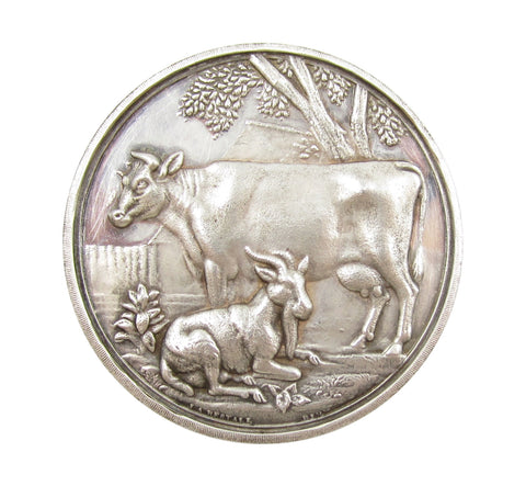 1909 British Dairy Farmers Association 47mm Silver Medal - Cased